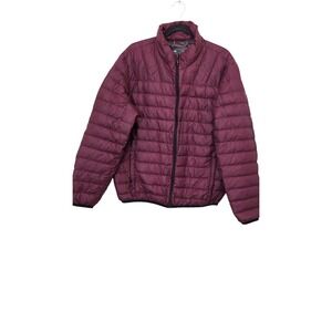 Hawke.Co Men's Burgundy Lightweight Puffer Jacket Stand Collar Size M